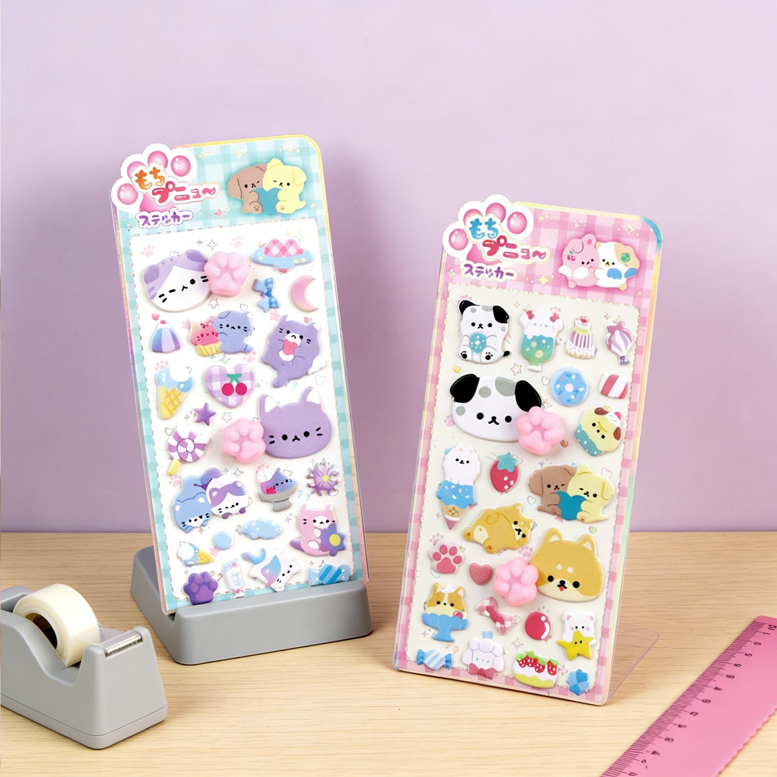 Amazon | kkek 新柄2枚セット 肉球 シール 3Dシール ぷくぷく 3D立体