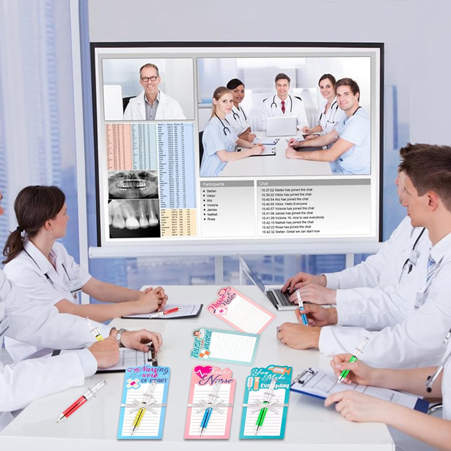 LUYI 96 Pcs Nurses Week Gifts Bulk 2026 Nurse Notepad with Syringe Ballpoint Pens Nurse Appreciation Gifts Nursing Student Essentials School Cna Nurse Gift Accessories for Work