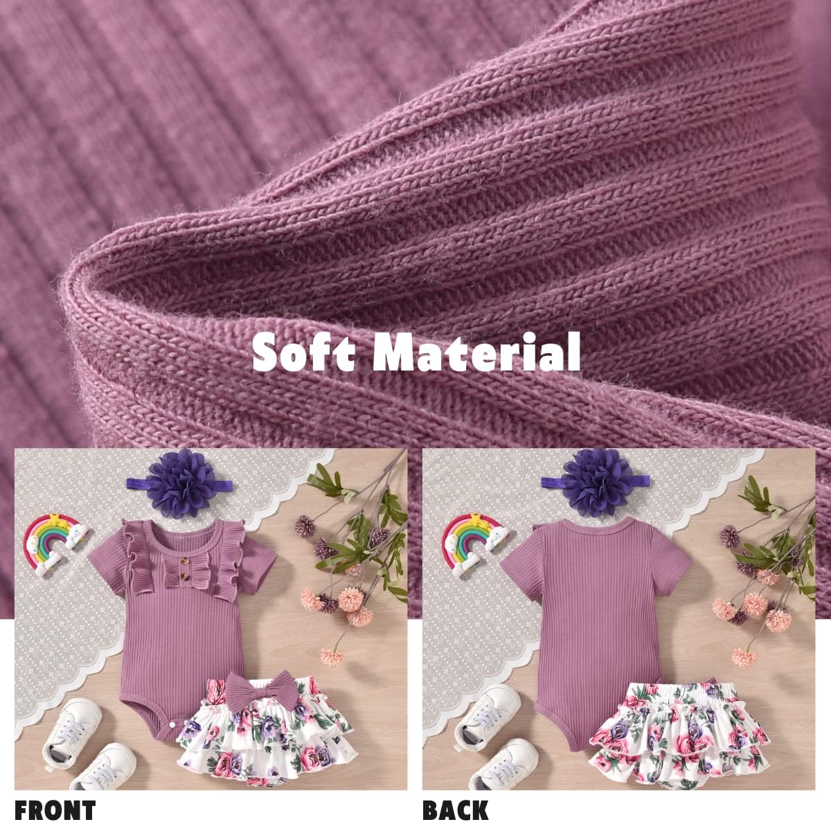 Aalizzwell Newborn Infant Baby Girls Summer Outfit - Image 5