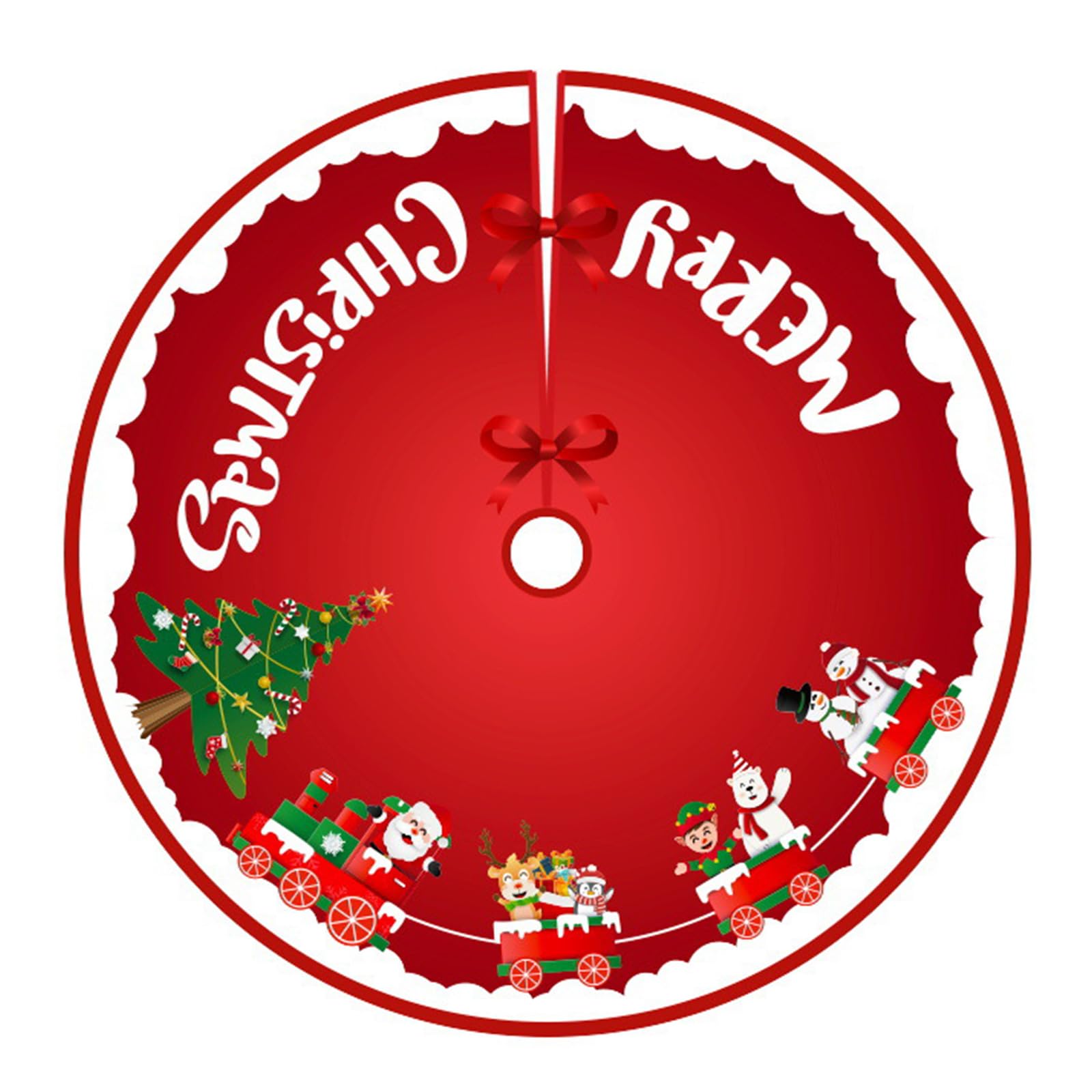 Jazuaiao Festival Tree Skirt Christmas Tree Base Covers Christmas Decoration Machine Washable for Holiday Party Centerpieces Skirt Cartoon Print