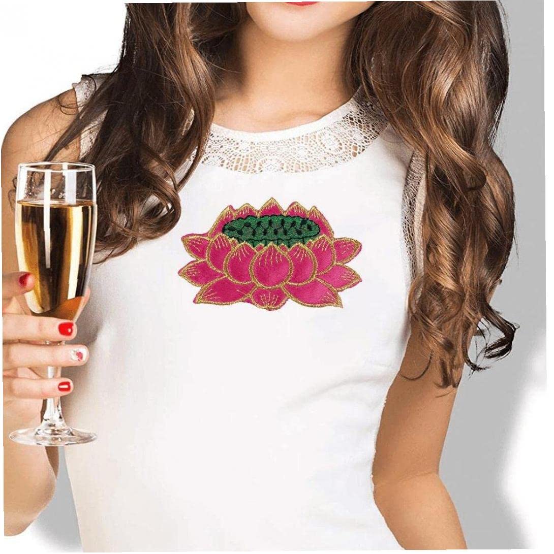 Amazon.co.jp: 蓮の花 ワッペン 刺繍 花 パッチ 刺繍アップリケ 修復用