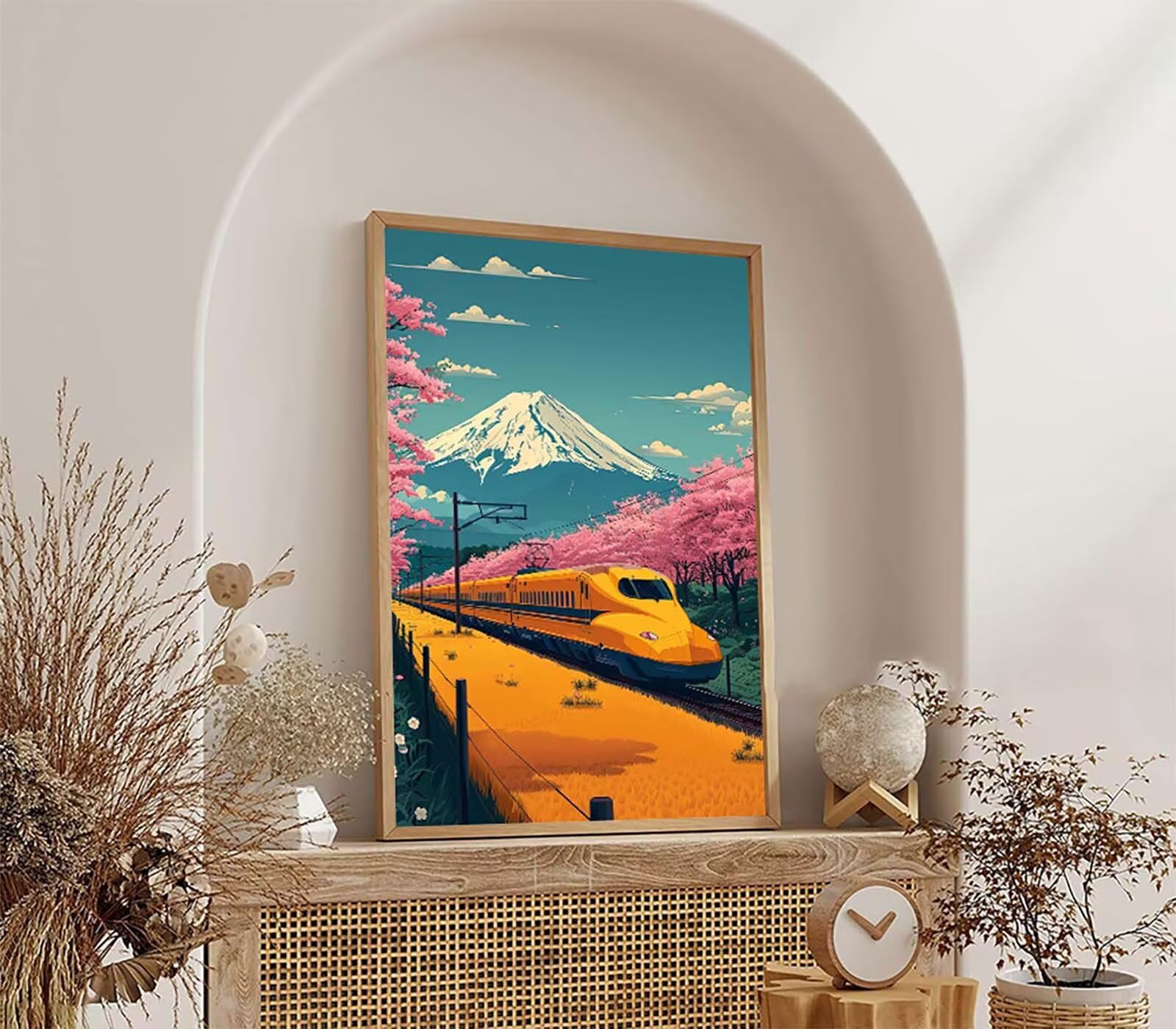 Diamond Painting Mount Fuji, 5D Diamentowe Malarstwo Dorośli Szybki Pociąg, DIY DIY Dorośli Rysunek Diament Ścieg Krzyżowy Zestaw Do Dekoracji Domu, Prezent Kobiety 90x120cm 6-3025