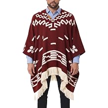JXVX Western Cowboy Poncho Serape Authentic Mexican Hippie Alpaca Wool Poncho Halloween Western Theme Party Outfit Costume