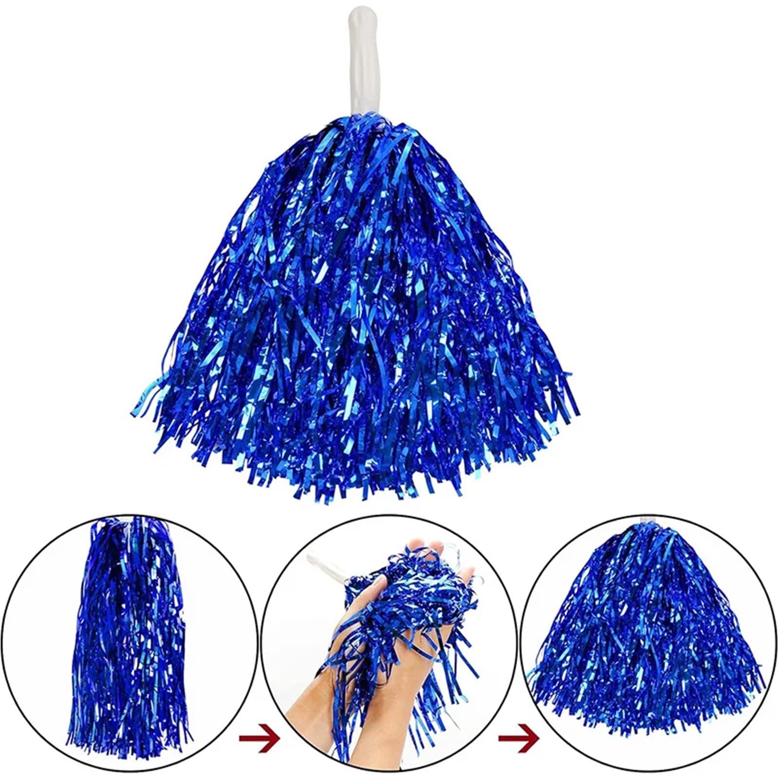 10 paires de pompons pom-pom girl avec poignée Pour Le Cheerleading