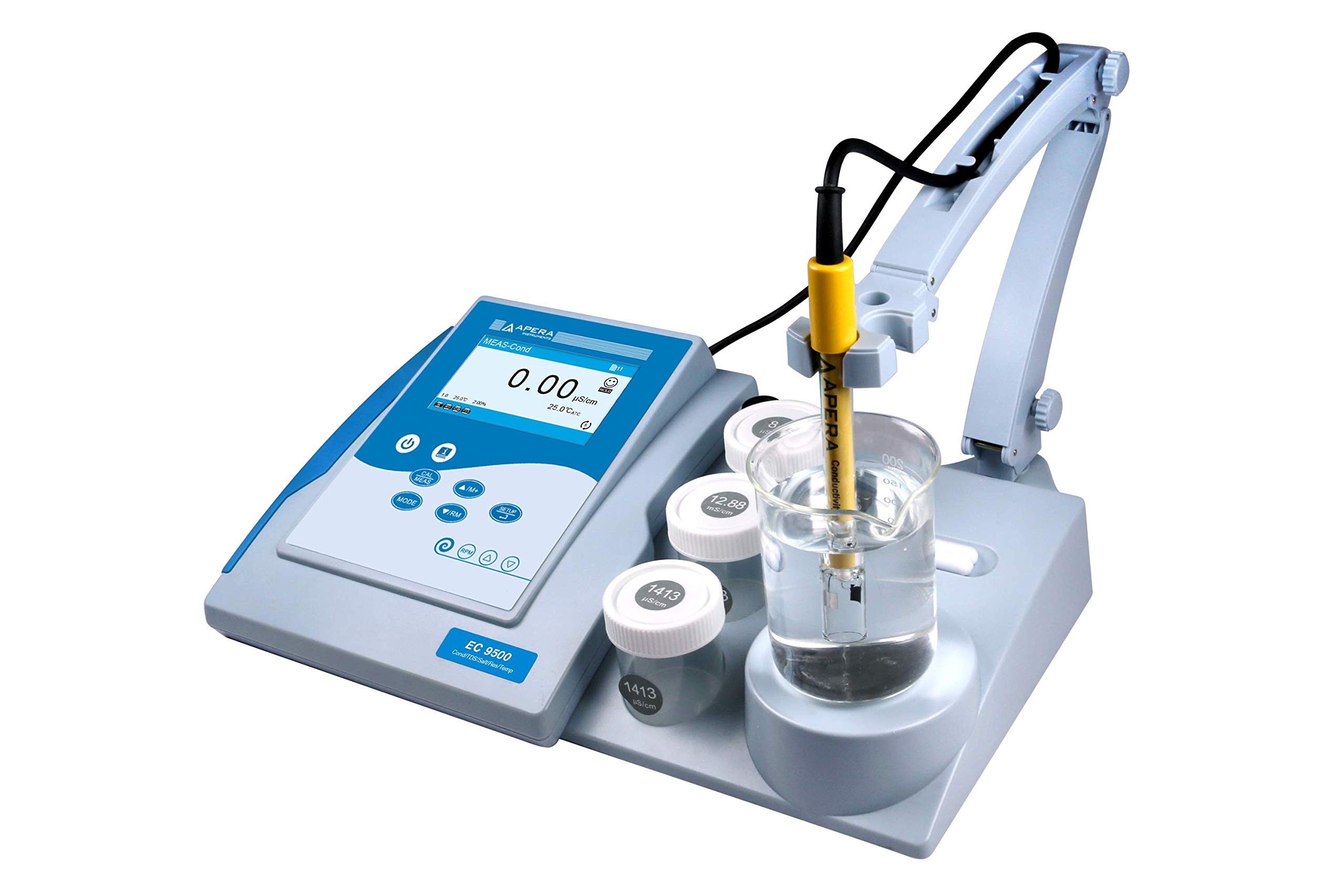 Apera Instruments EC9500 Benchtop-Leitfähigkeits-/TDS-Messgerät-Kit | Leitfähigkeit/TDS/Salzgehalt/Widerstand; GLP-Datenverwaltung, Datenausgabe an Drucker/PC; für Labor & Forschung