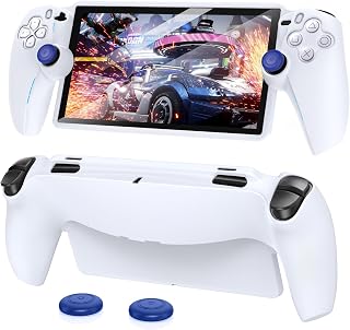FYOUNG Hülle für PlayStation Portal, Silikon Schutzhülle Soft Grip Cover Case Protector mit vollständigem Schutz und rutschfesten Daumengriffen Zubehör-Kit für PlayStation Remote Player-Weiß
