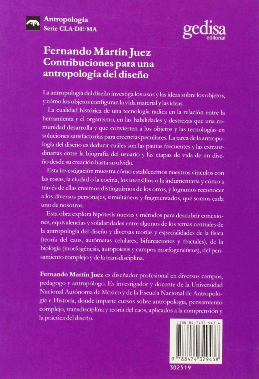 Contribuciones para una antropología del diseño: 302519 (CLA-DE-MA / Antropología)
