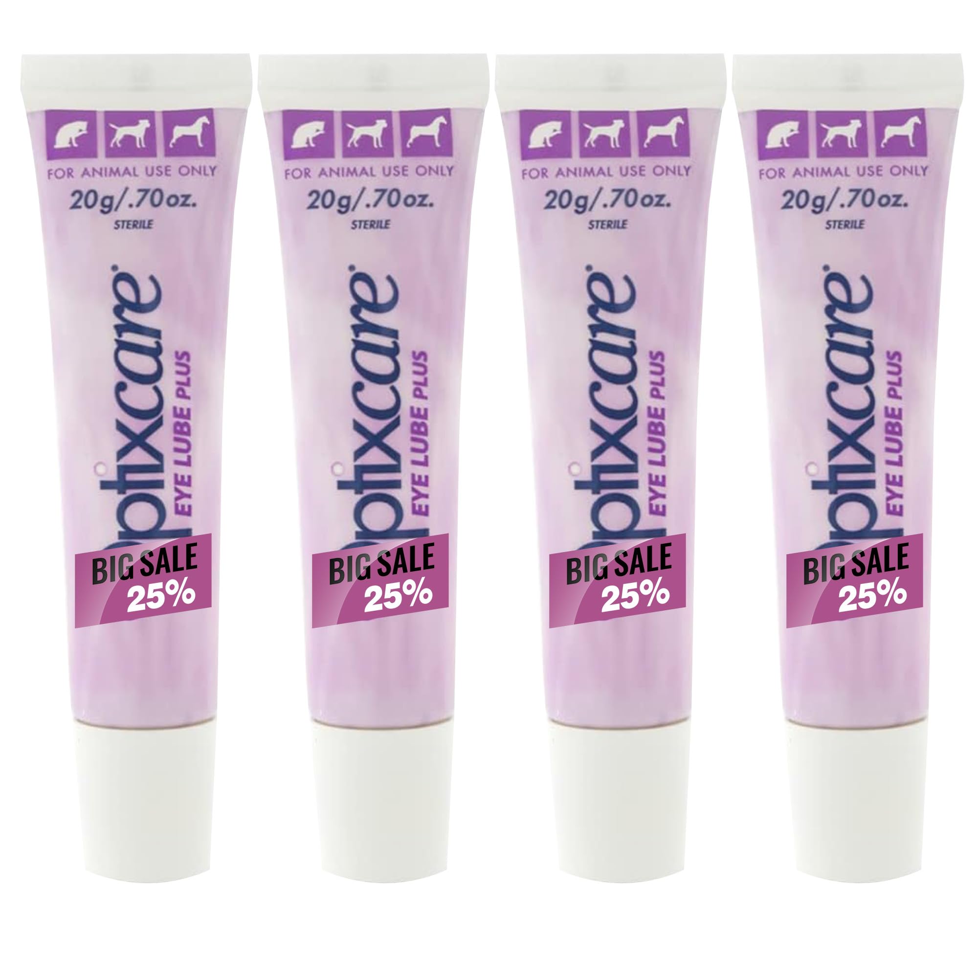 Optiix-Care I Pet Eye Lube Plus + Hyaluron 20g for Dog Cat Horses - Soothes, Protects, Hydrates Dry Eyes (Pack 4)