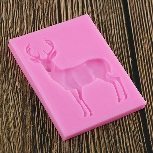 Miniatura 4 de ausuky Molde de forma de ciervo de Navidad 3D Craft Jabón Silicona Fondant Cake Decoración Molde