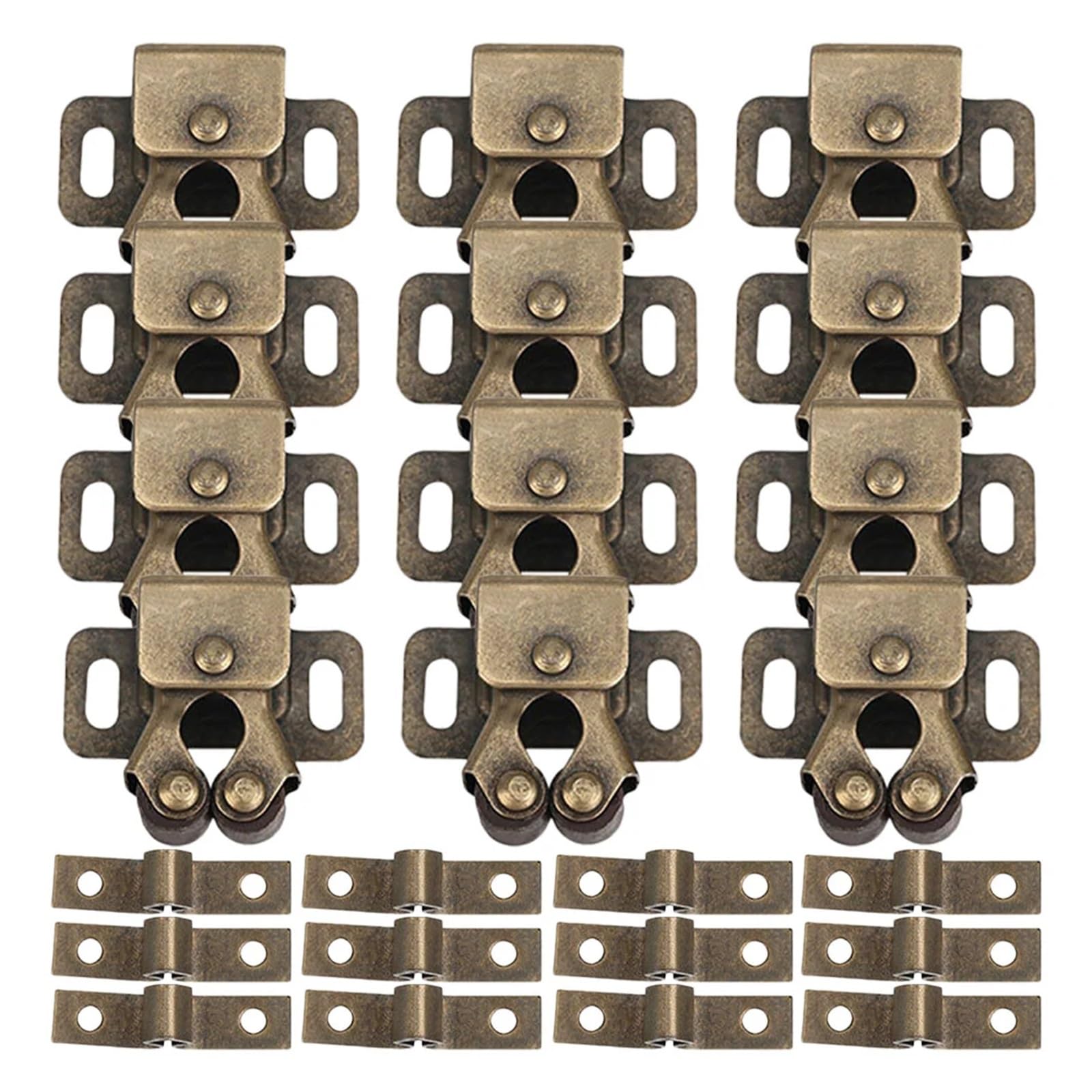Podwójny zatrzask rolkowy, Podwójny zatrzask rolkowy do drzwi i szafki, wielokolorowy, 3,2 x 1,4 x 1,3 cm, opakowanie 20 szt.(Color 1)