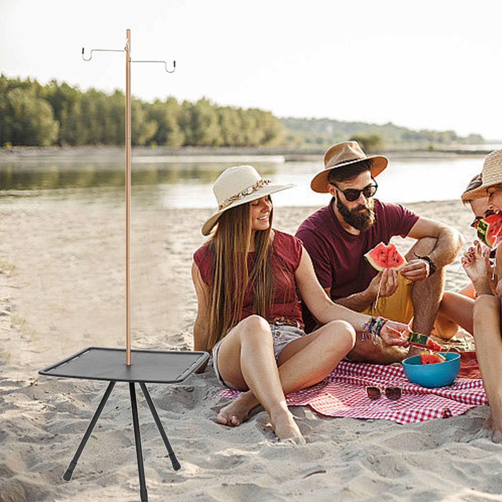 Tavolo pieghevole da spiaggia, tavolino da campeggio,Tavoli da spiaggia portatili Tavoli da campeggio con supporto leggero - tavolo da campeggio all'aperto per barbecue, pesca, schizzi