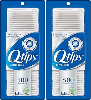 Q-tips Cotton Swabs For Beauty Care Original Cotton Swab Made With 100% Cotton 500 Count (Pack of 2)