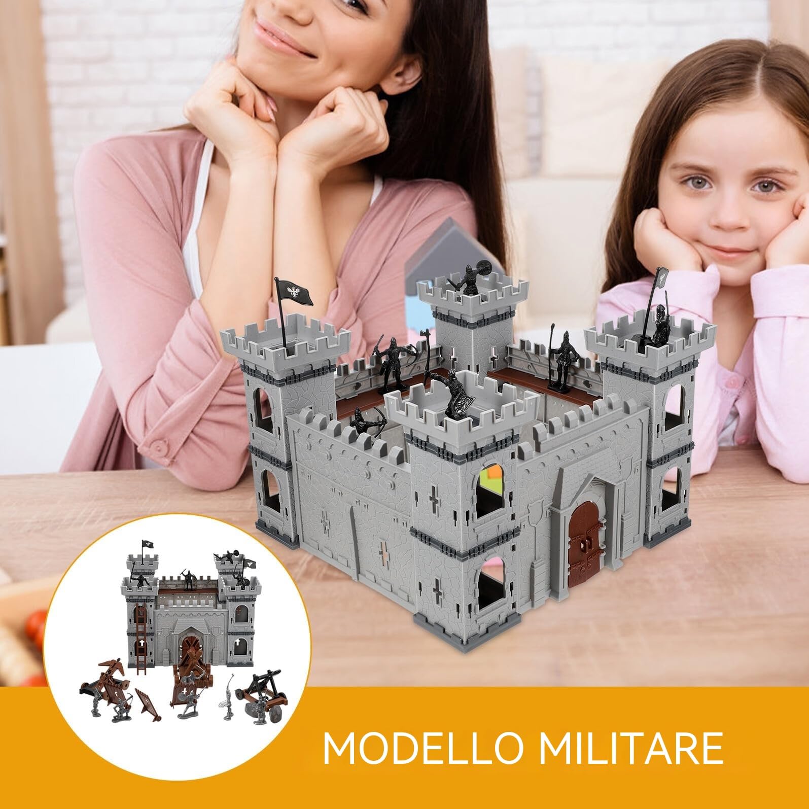 ORFOFE Militare di Catapulta Cavallo da Guerra in Plastica, Giocattolo Militari Realistico e Decorativo per Collezionismo e Gioco