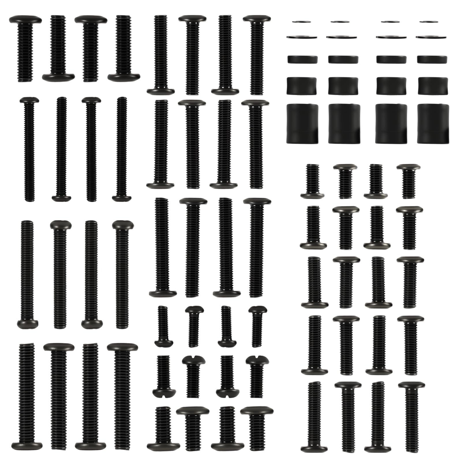 Universal TV Mounting Screw Kit for VESA Standard Wall Mount Brackets, M4 M5 M6 M8 Bolts with Washers and Spacers, Fits Most up to 80 Inch Screens, Black — view 7