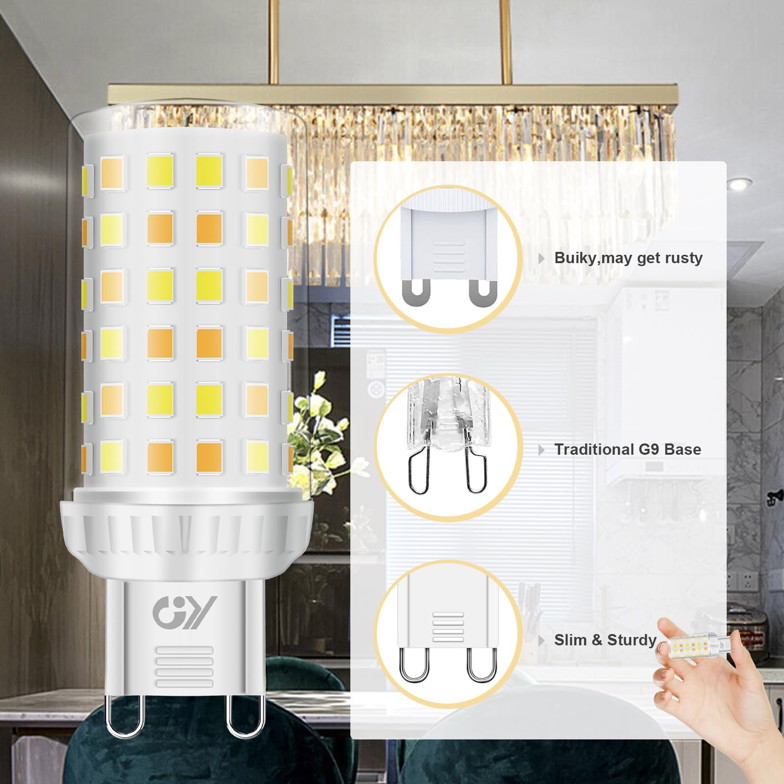 GY Alexa Glühbirne Smart Lampe G9,WLAN Lampe LED Kompatibel mit Alexa/Google Home 2.4 GHz,4W 440lm, Dimmbar Warmweiß-Kaltweiß und Mehrfarbige Birne, Kontrolle durch APP, 10 Stück