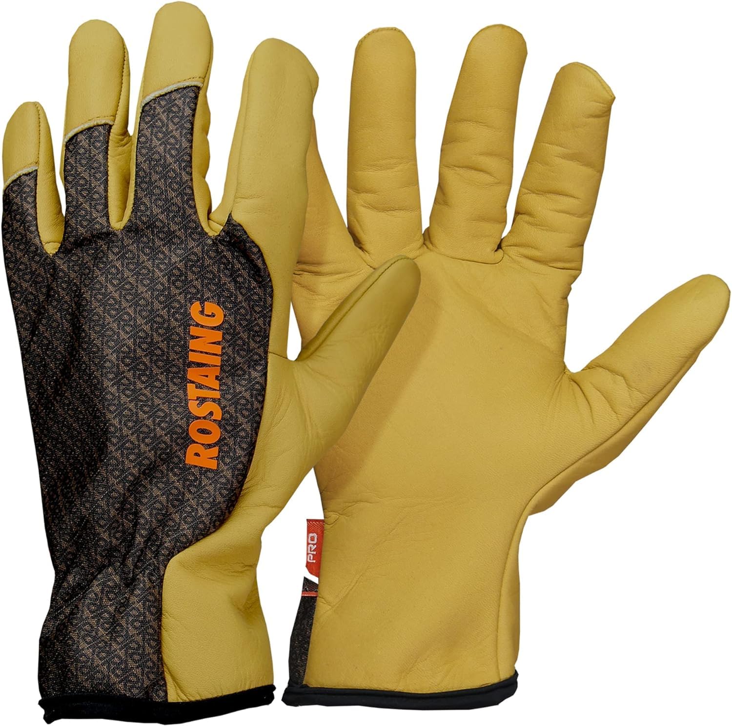 ROSTAING Gants RONCIER - Paire de Jardinage - Protection Cuir - Anti Coupure & Mixte Séquoia - Jardin Cuir, Beige/Marron, Taille 9 (Lot de 1) EU
