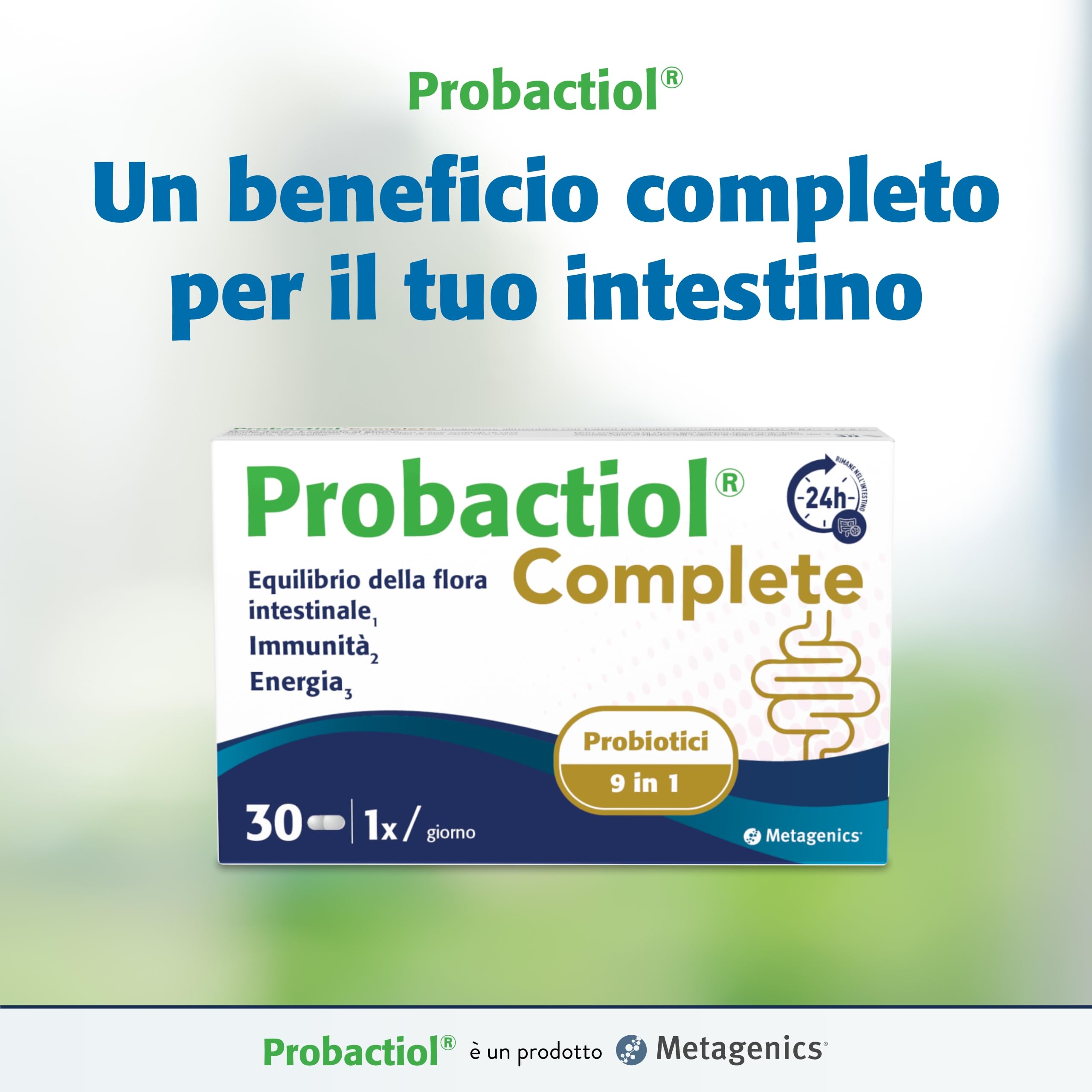 Metagenics Probactiol Complete - Combinazione di 9 Ceppi Probiotici per Migliorare l'Equilibrio della Flora Intestinale - 30 Capsule