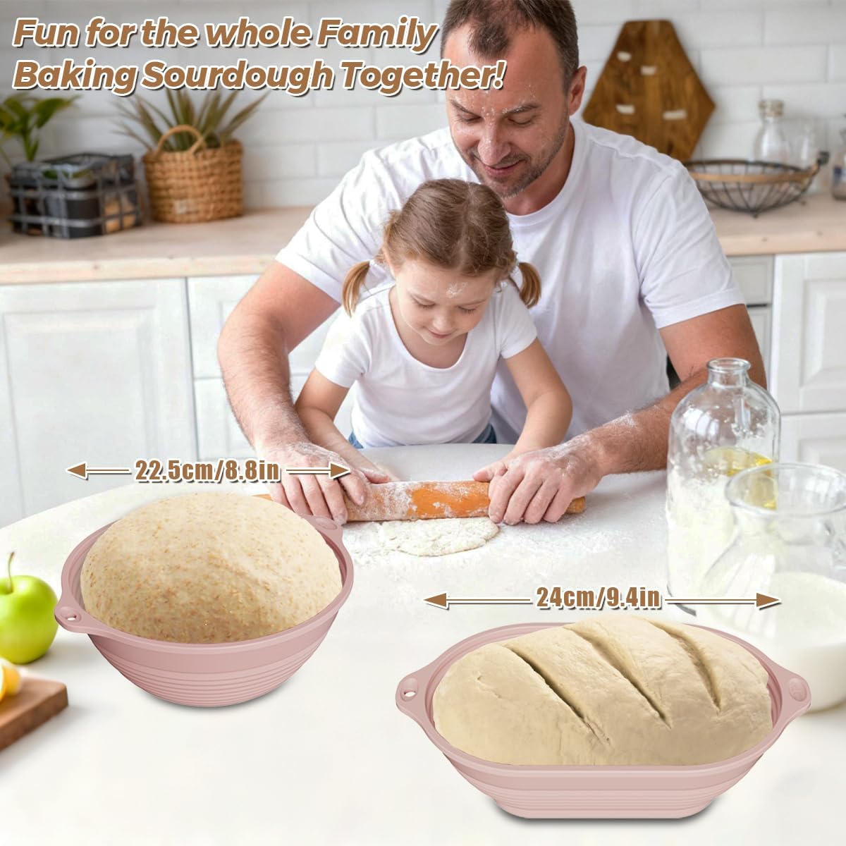 Banneton Bread Baking Set, 18-Piece Complete Set Bread Baking Accessories Proofing Basket for Bread Baking Proofing Basket Round Starter Set Proofing Basket for Beginners and Experienced image 2
