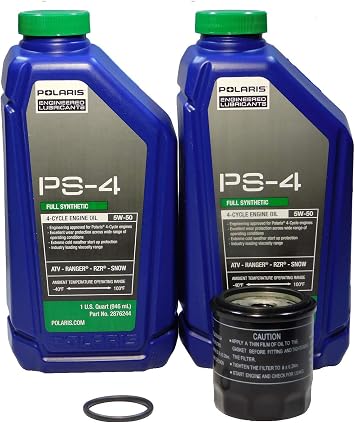 2018-2025 Polaris Ranger 150 EFI OEM PS-4 Full Synthetic Oil Change Kit POL25
