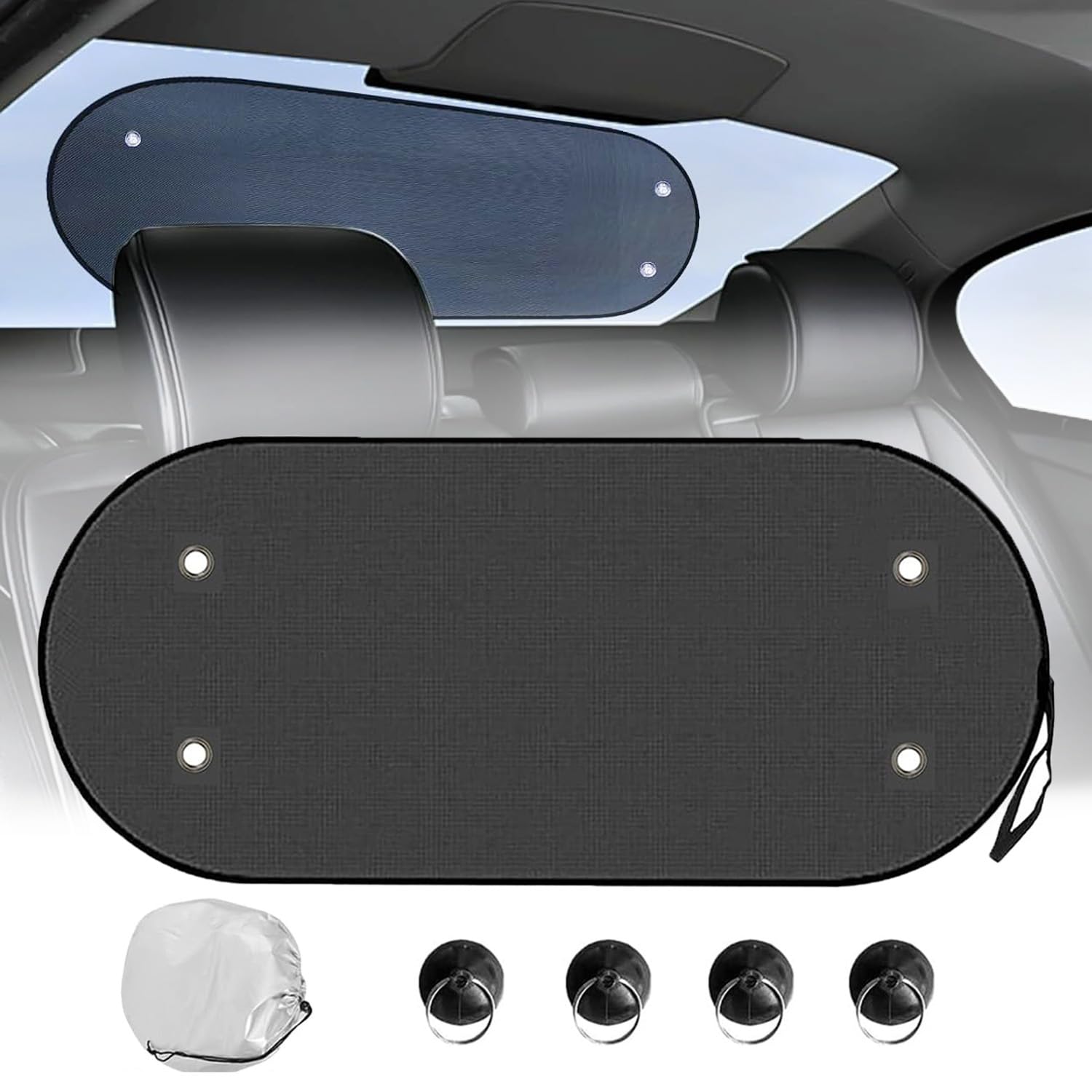 RXKFIGX Car Rear Window Sun Shade, Breathable Mesh with Suction Cups