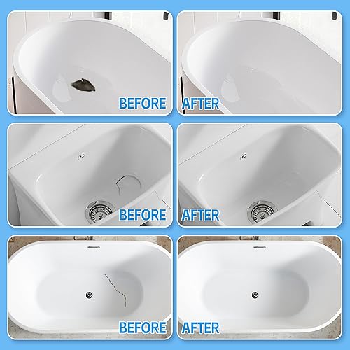 Miniatura 2 de Kit de reparación de porcelana blanca, kit de reparación de bañera de fibra de vidrio para acrílico, cerámica, esmalte, azulejos, reparaciones de