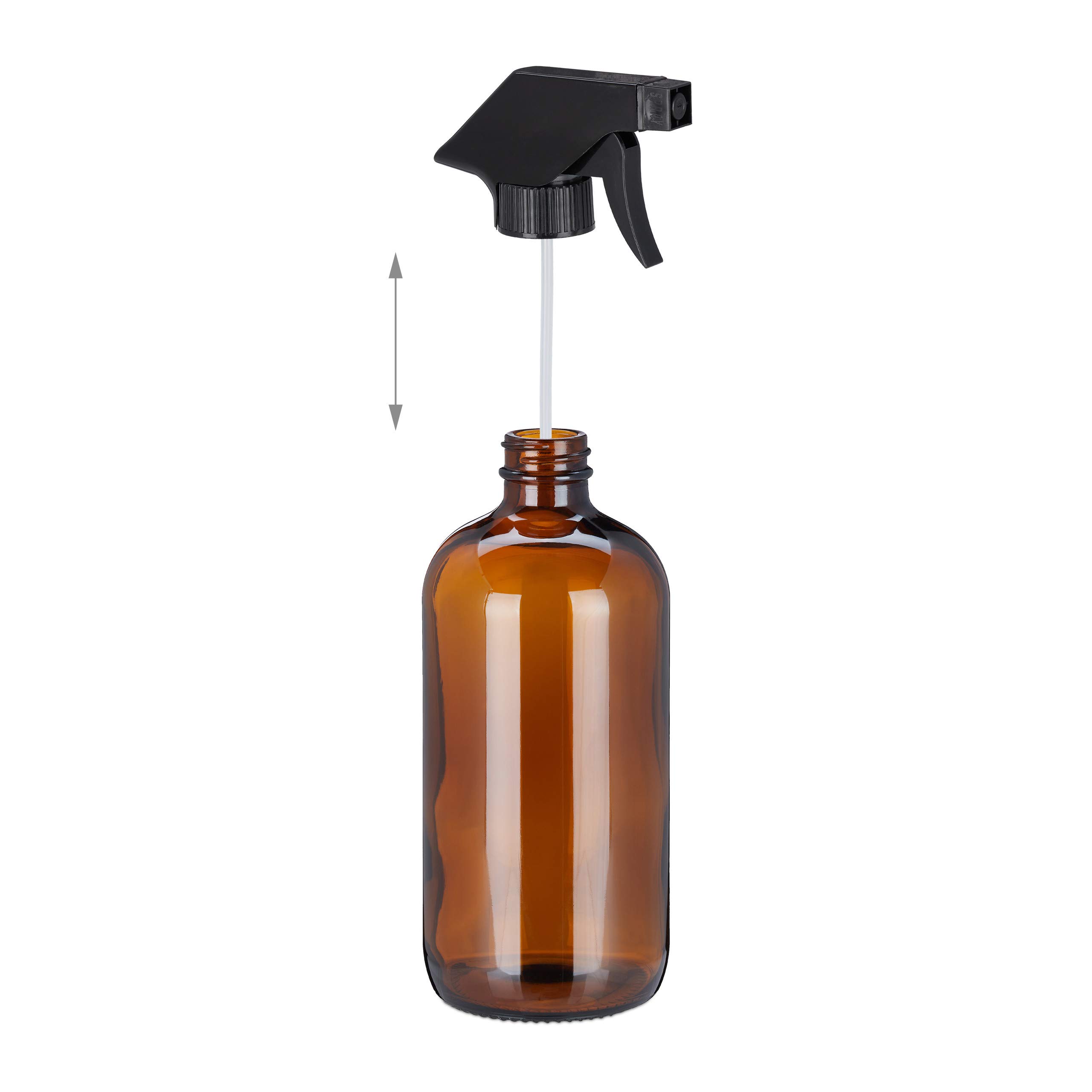 Relaxdays Spruzzino Nebulizzatore, Set 2x500 ml di Bottiglie Spray Vuote, Vaporizzatore Parrucchieri, Pulizia, Marroni