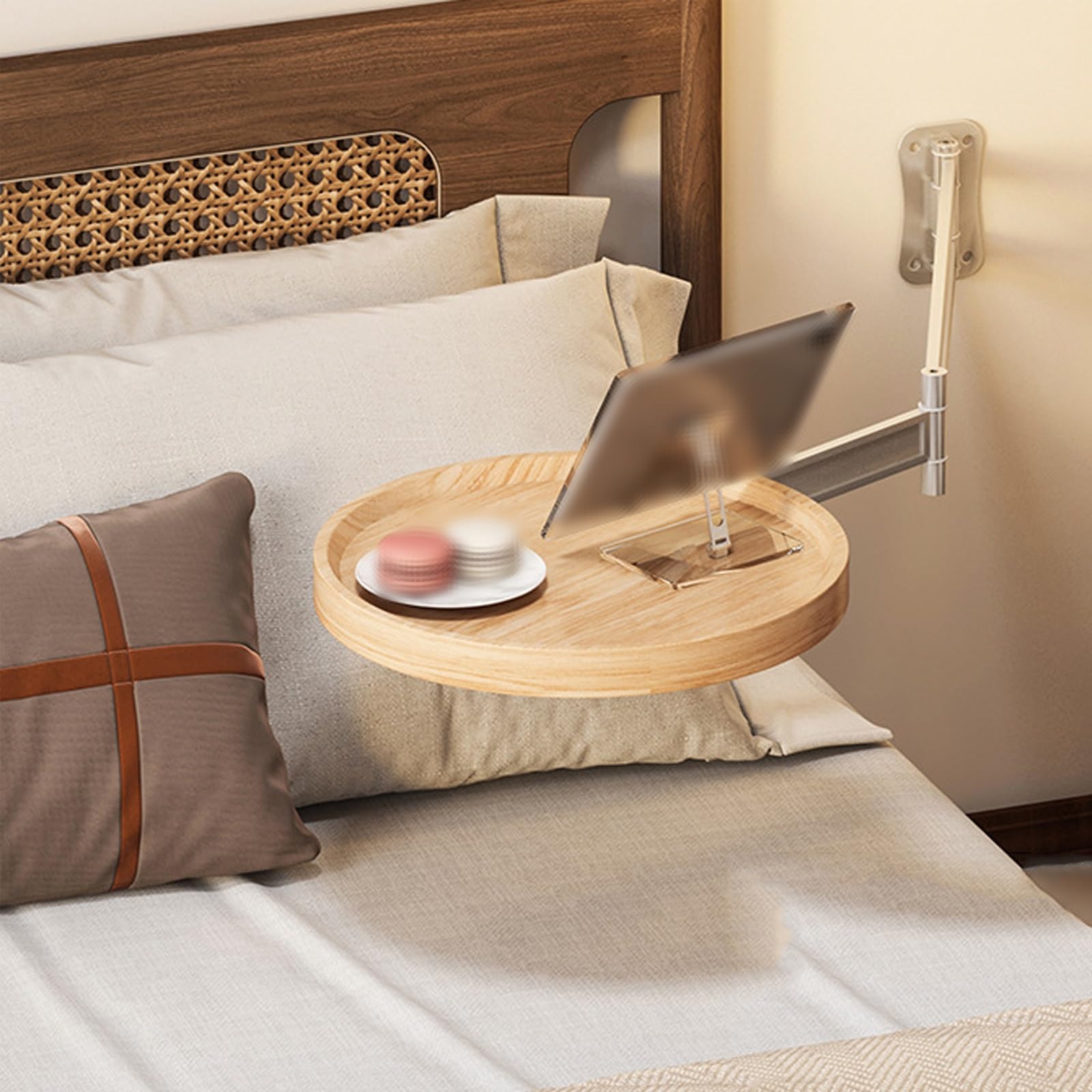 Bureau mural pliable plateau concave et meuble gain de place pour chambre à coucher