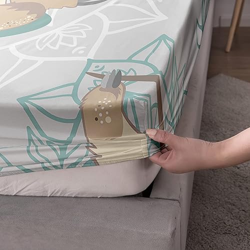 Miniatura 2 de AILONEN Sábanas de cama de dibujos animados de perezosos, tamaño individual, juego de sábanas, 1 sábana bajera y 2 fundas de almohada