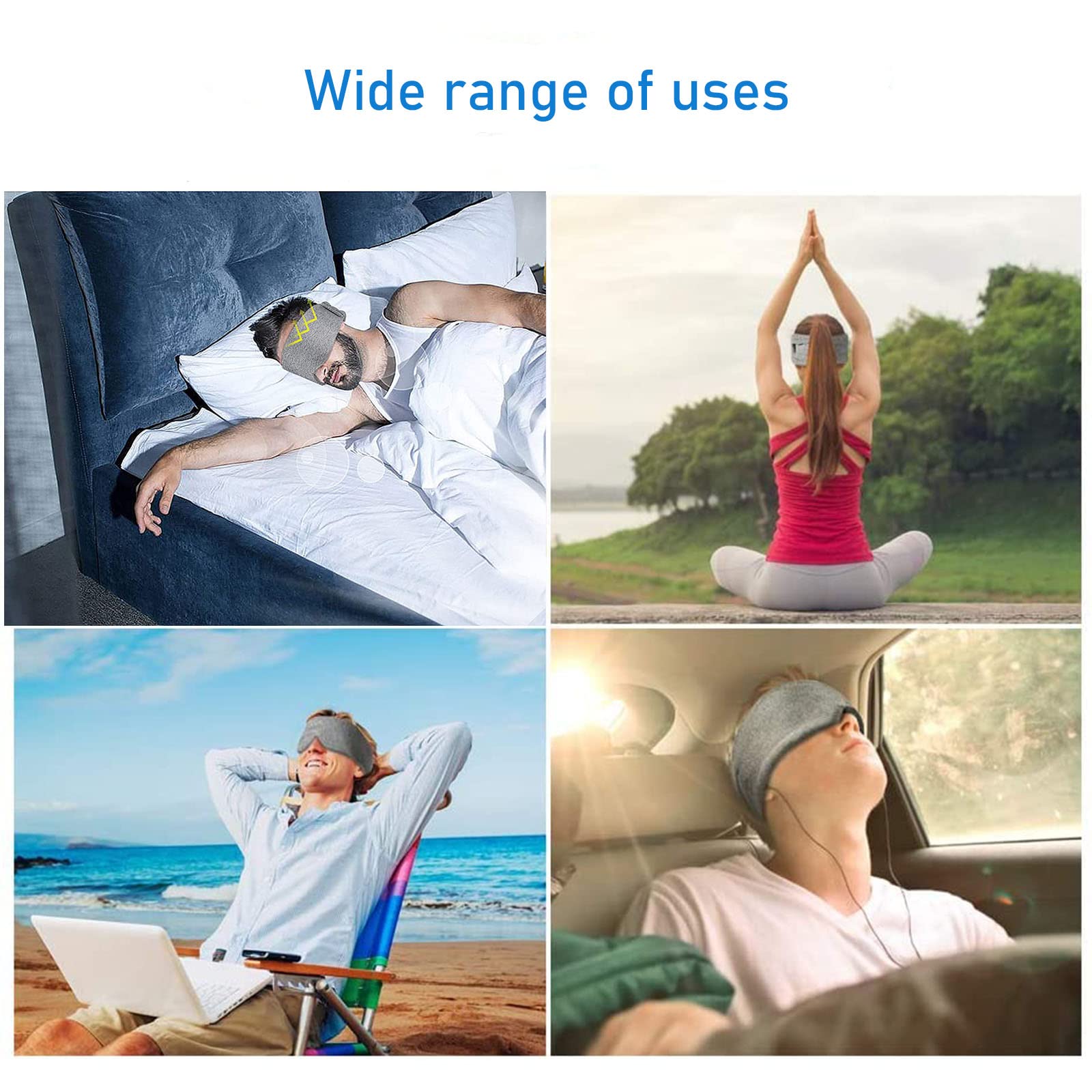 Maschera Per Dormire In Seta Con Memory Foam – Regolabile 40-75 Cm – Inclusi 2 Tappi Per Orecchie - 2