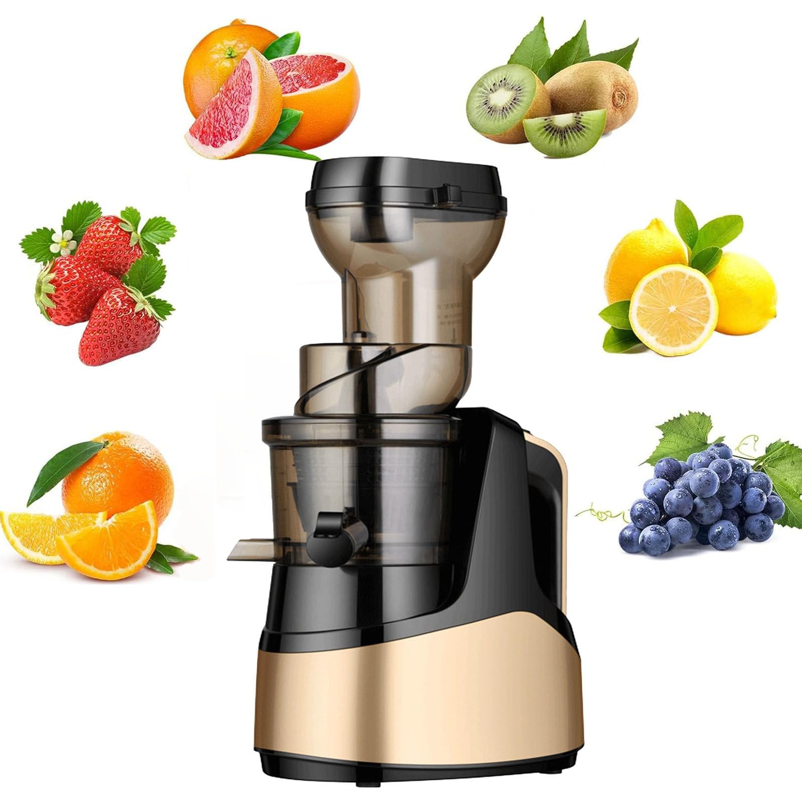 Pionowe powolne mastykowanie sokowirówka, sokowirówka gospodarstwa domowego 1000 ml o dużej pojemności z funkcją odwracania - separator soków z filtrem ze stali nierdzewnej, odpowiedni do owoców,