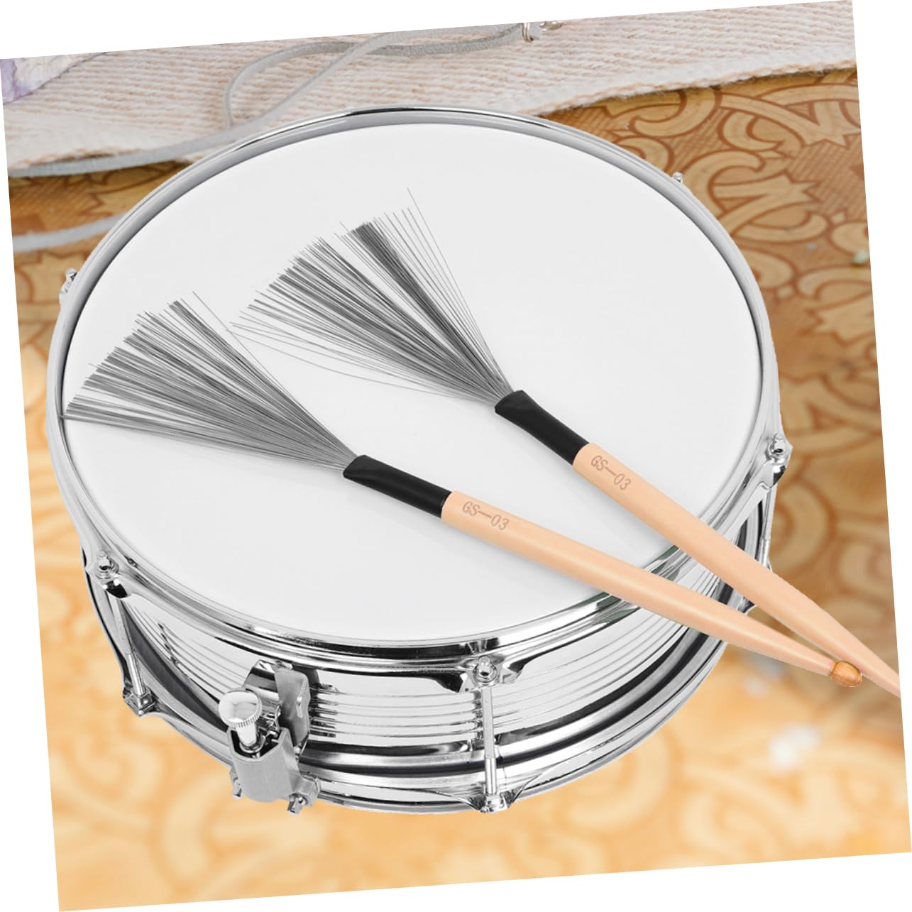 Levemolo Maple Drumsticks Steel Brush Drumsticks for Drum Set Wire Drum Brush for Percussion Instruments