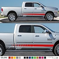 Vista 3 de 2 calcomanías autoadhesivas de rayas de vinilo para puerta lateral compatibles con Dodge Ram DS/DJ 2009-2016.
