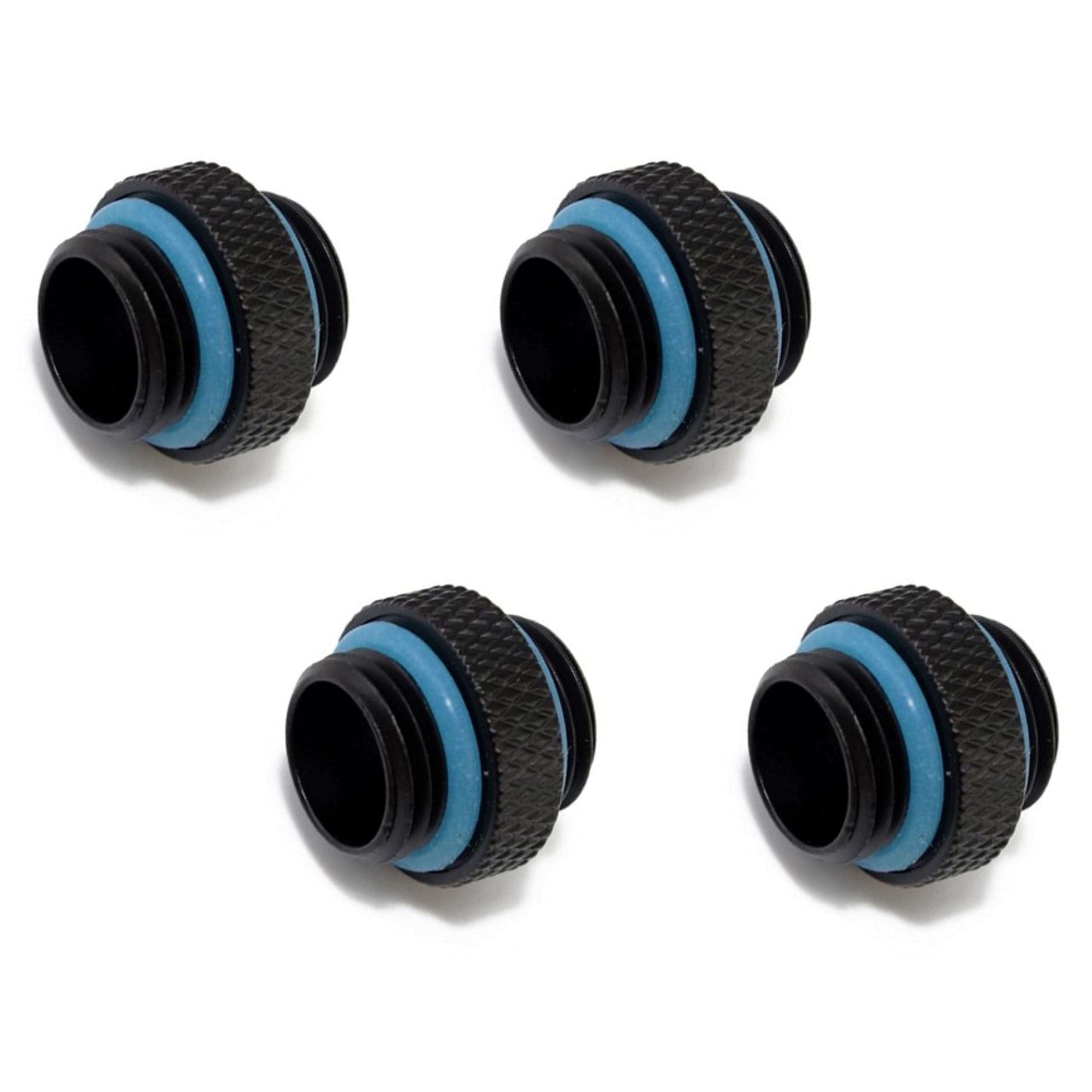 XSPC G1/4" 5mm Male to Male Fitting, Matte Black, 4-Pack