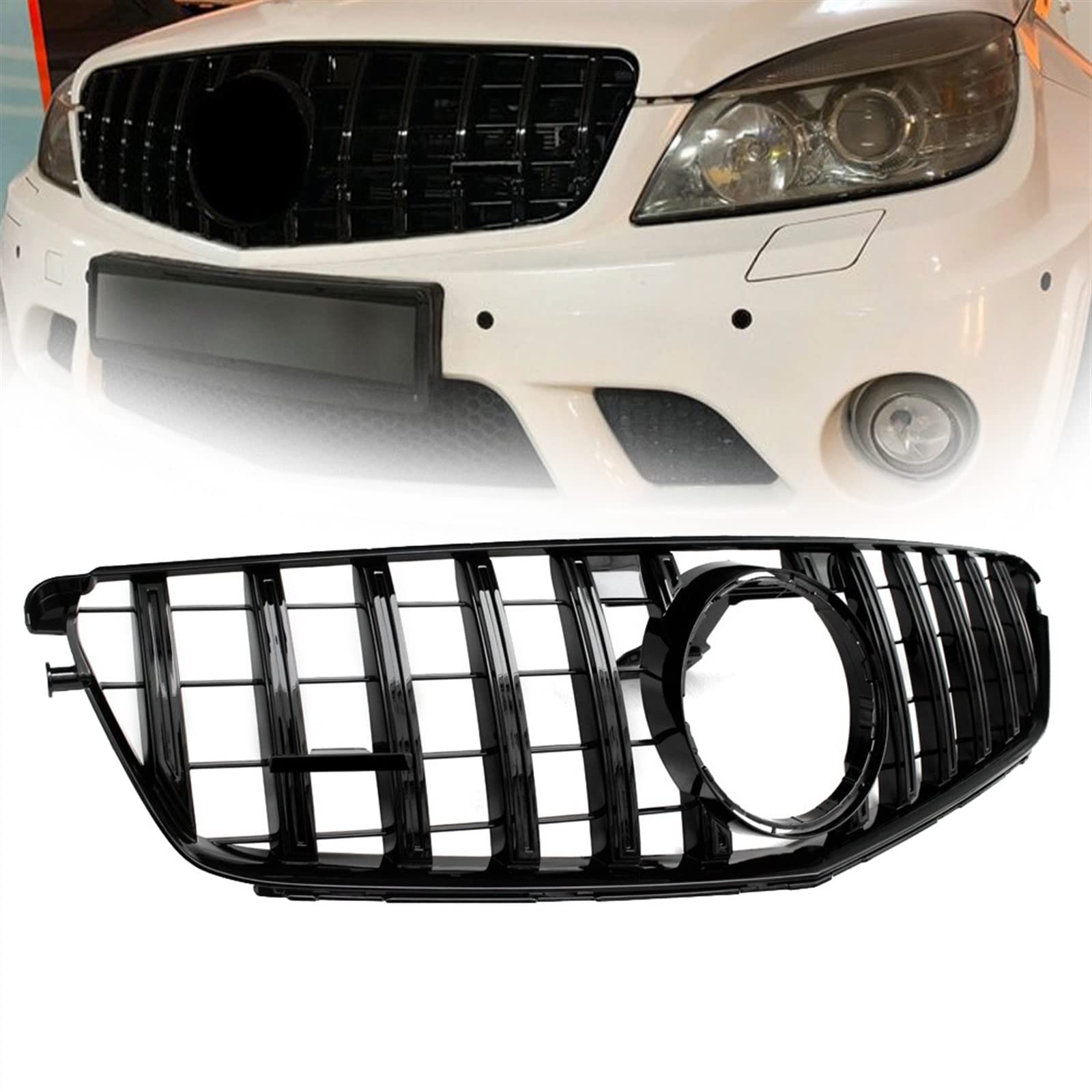 Calandre Automobile Style GT Grille Centrale Avant pour Classe C W204 07-14