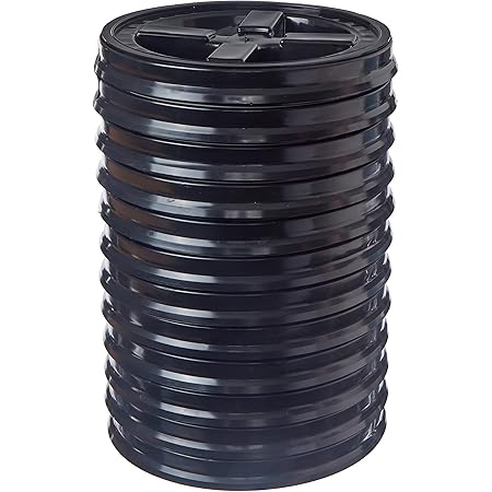 Consolidated Plastics 5 Gallon Buckets With Gamma Seal Lids (6 Pack) - Food Grade, BPA Free, HDPE, Made In USA
