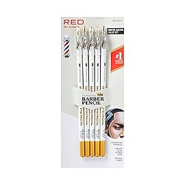 Red by Kiss 3PCS Barber Pencil with Built-in Sharpener Edge Hairline Razor Trace Pencils Beard Guide Beard and Hairline Outliner Pencils, Beard Shaping Pencils for Men (White-5pcs)