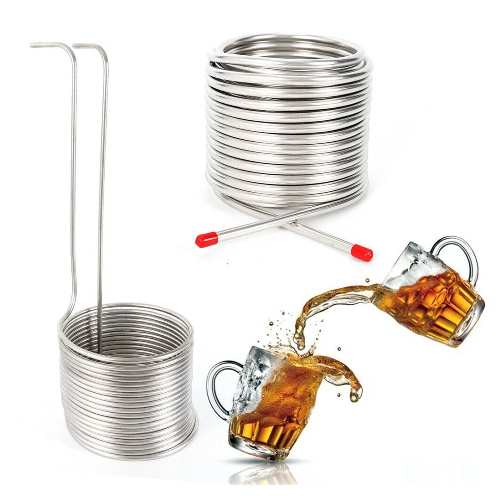 Enfriador de Mosto de Cerveza de Acero Inoxidable 304: serpentín de enfriamiento de Cerveza de enfriamiento eficiente Uso Multifuncional