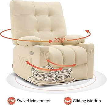 maco♪ Amazon.com: MCombo Large Power Swivel Glider Rocker Recliner Chair