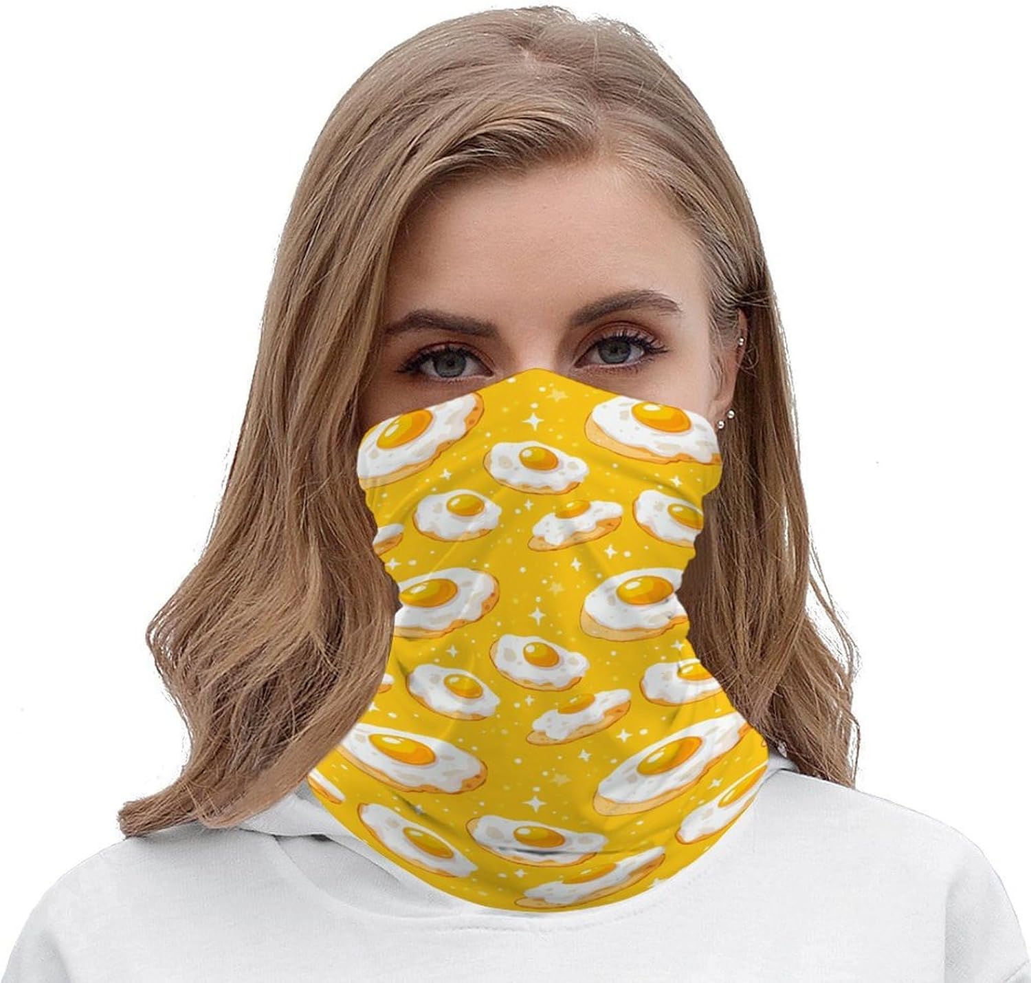 Fried Eggs Face Cover Neck Gaiters for Men Women Sun Protection Mask Scarf Hiking Bandana