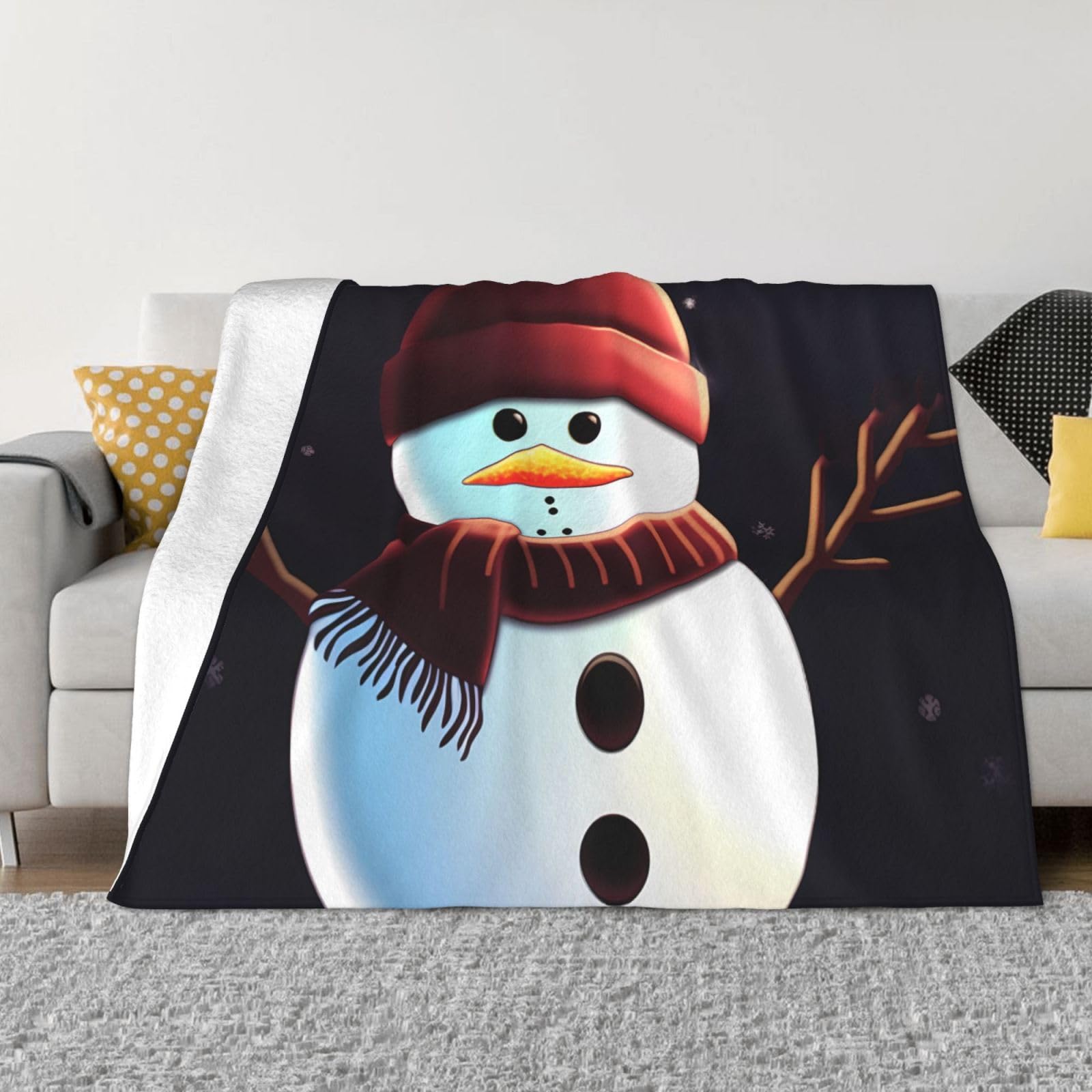 Couverture polaire de Noël bonhomme de neige à offrir pour des fêtes chaleureuses