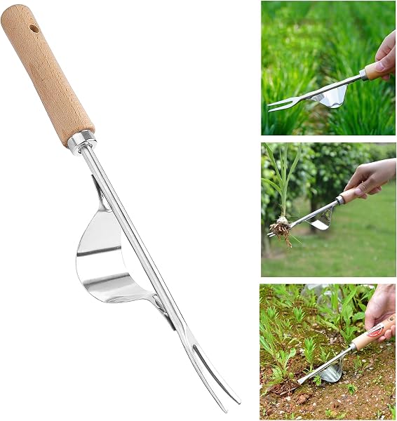 Weed Remover Tool Weeder Tool Garden Hand Weed Puller Stainless Steel Dandelion Removal Tool Root Remover Manual Weed Removing Weeding Tools for Garden Grass Patio Lawn Farmland - 5