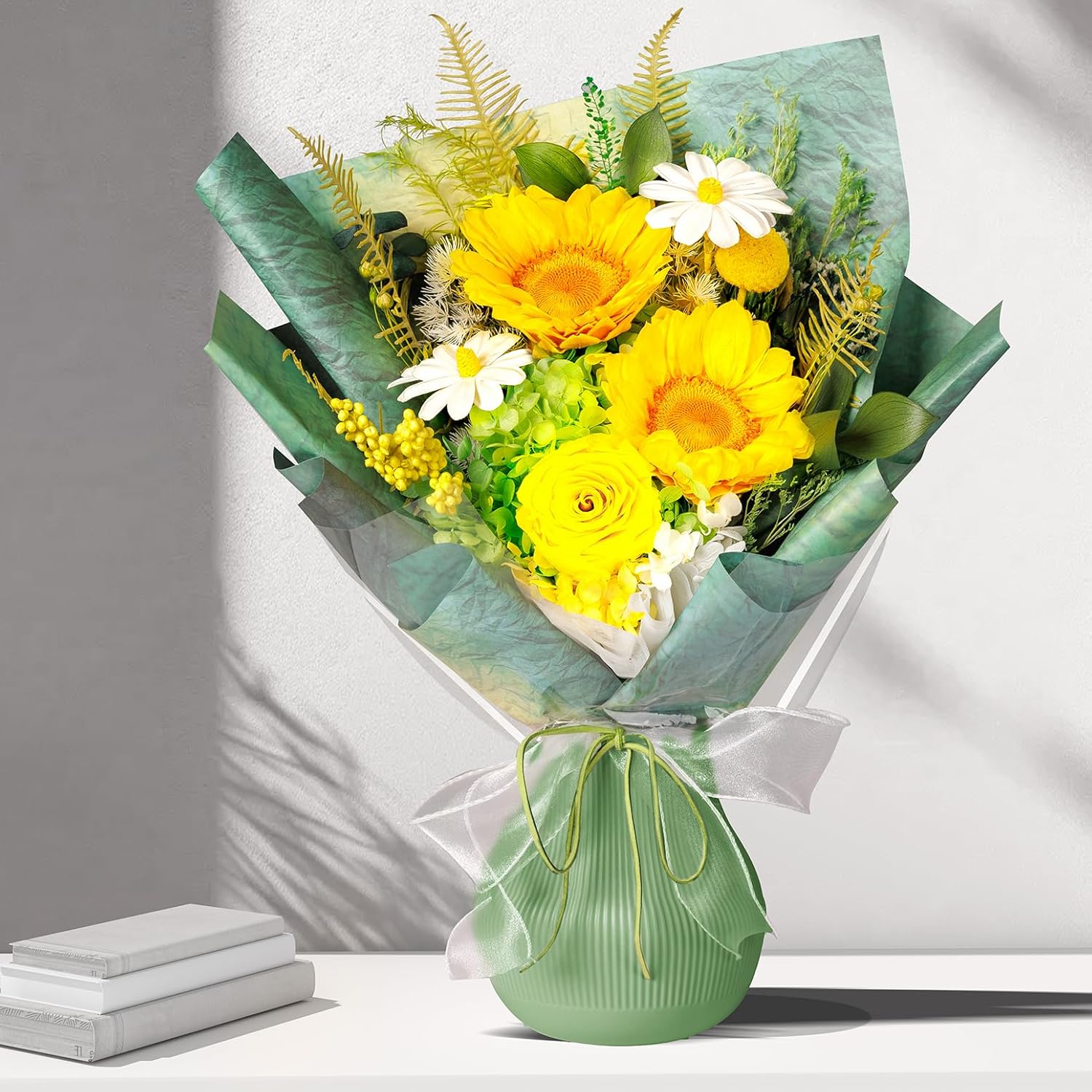 Preserved Flowers Yellow Gifts for Women, Flower for Delivery, Preserved Sunflower Bouquets, Birthday Gifts for Grandma, Mothers Day Flowers for Wife - Image 3