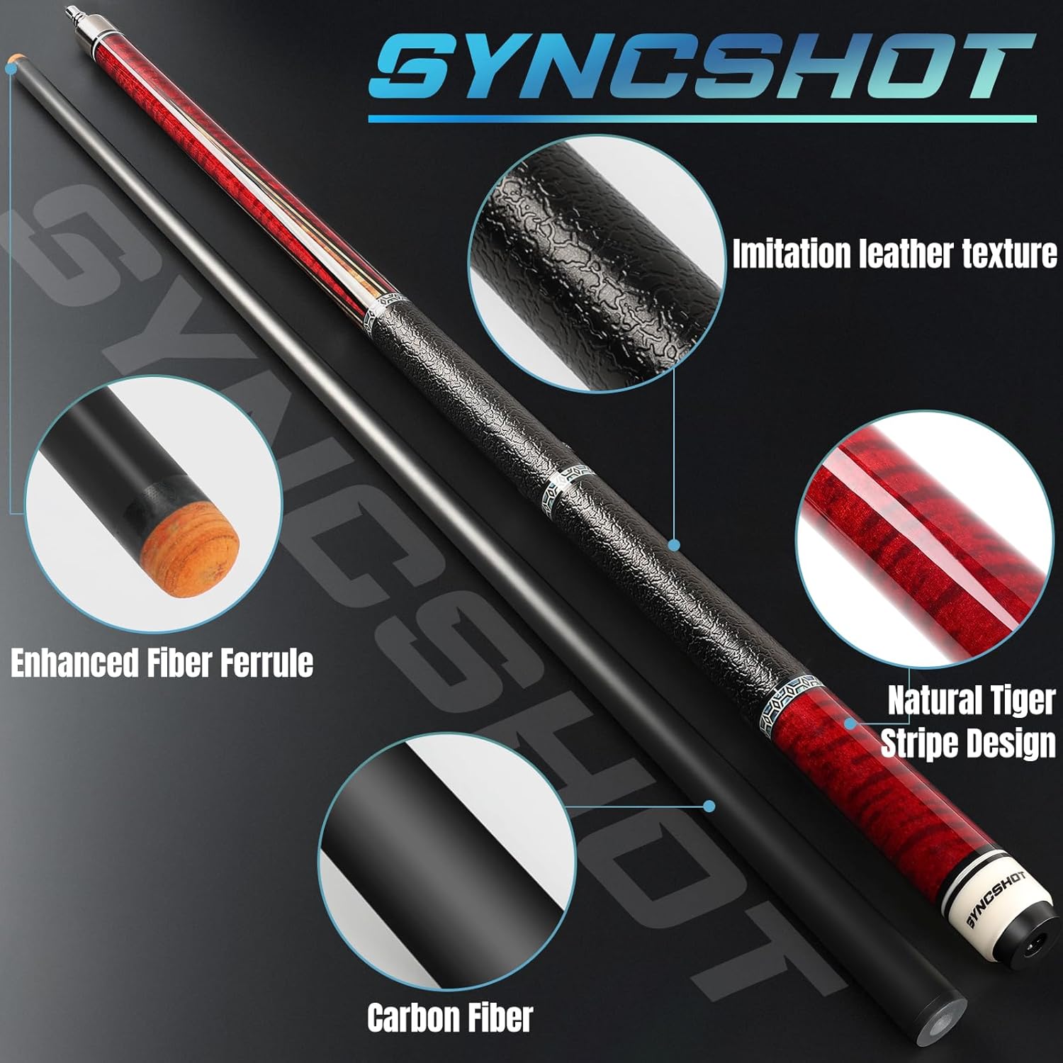 carbon fiber pool cue stick 58" professional pool sticks for adults full carbon technology tacos de billiar low deflection billiard pool table cues 3 colors available 20oz professional pool cue red