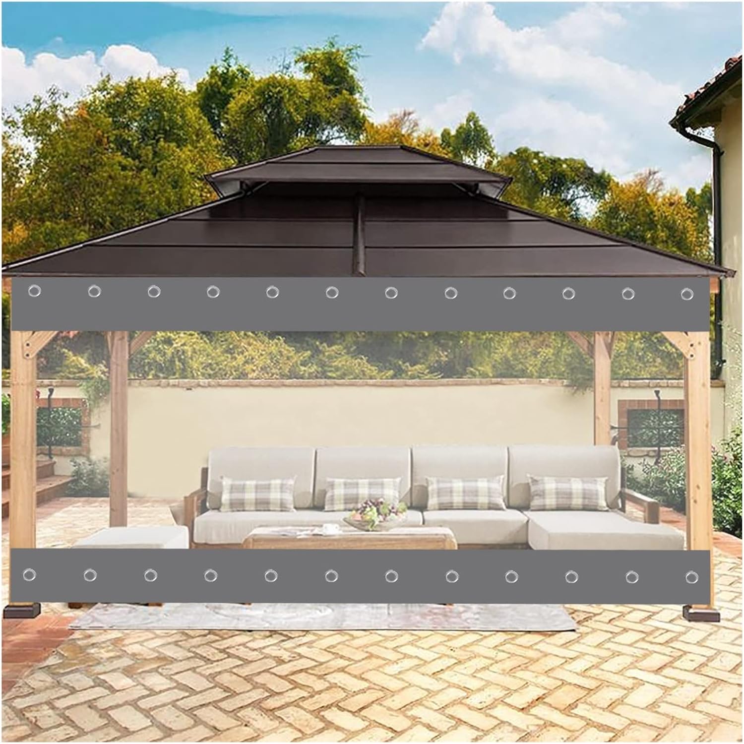 AFGZQ Outdoor Waterproof Curtains, HeavyDuty Clear Tarp