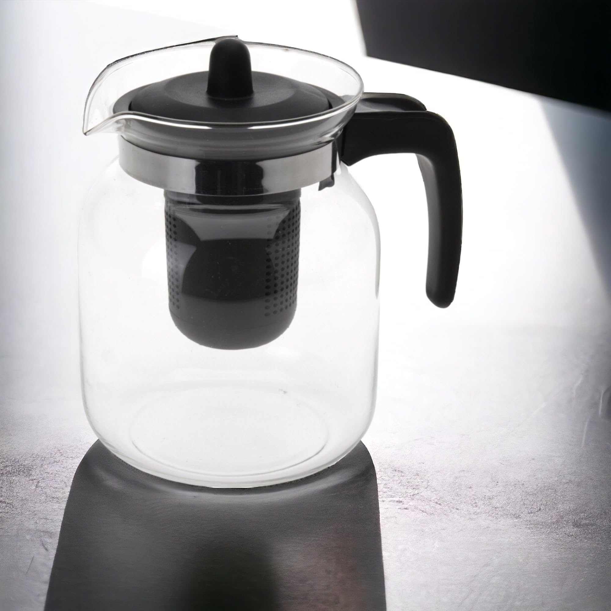 Théière En Verre Transparent 1 Litre - Neuve Avec Bouchon - Pour Thé, Café, Boissons Fraîches - Sans Marque