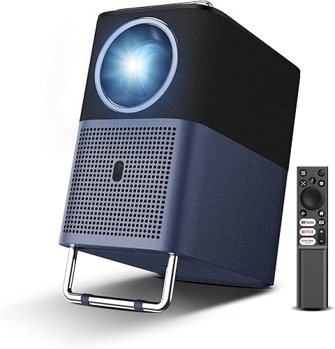 TCL A1s Beamer 4K Full HD, Integriertes Offizielles Google TV/Netflix/APV, 2×Dolby 8W, 600 ISO Lumen, Bluetooth und WiFi, Autofokus, 6D Trapezkorrektur, für Handy-und Spieleprojektion, Heimkino