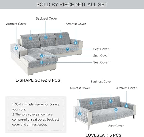 Miniatura 5 de Deep Dream - Fundas para sofá modular de terciopelo, fundas de terciopelo para sofá modular, protector para muebles, fundas de sofá antideslizantes