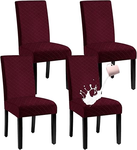 Miniatura 43 de Juego de 6 fundas impermeables para sillas de comedor extragrandes (caqui, juego de 6 XL))