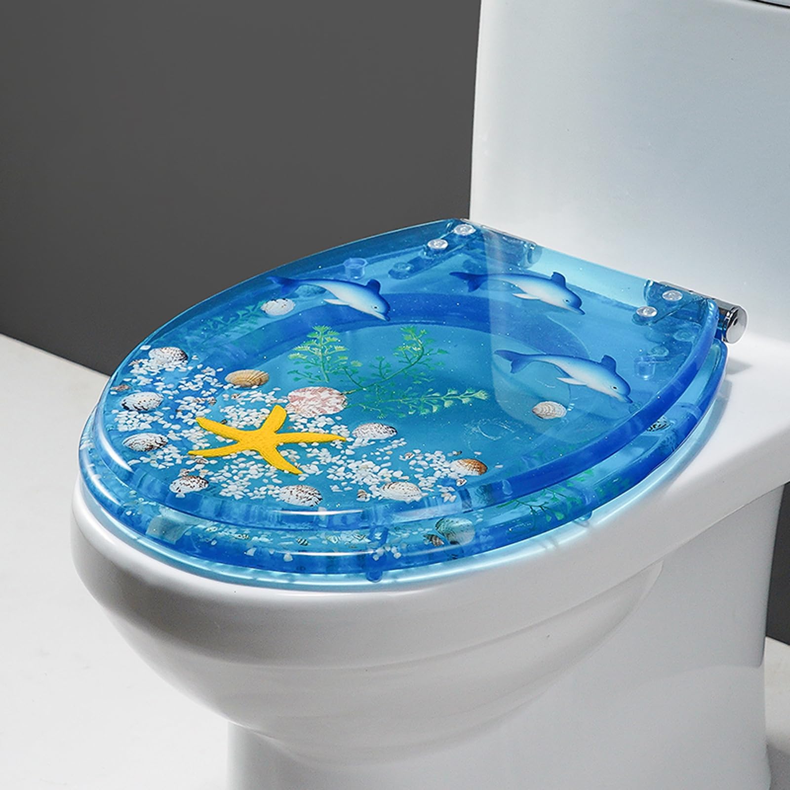 Tapa WC,Asiento De Inodoro De Resina,Tapa WC Universal,Resina Tapa De Tapadera WC,Asiento De Inodoro De Resina Transparente,Asiento Universal para WC,Fácil Limpieza Y Montaje