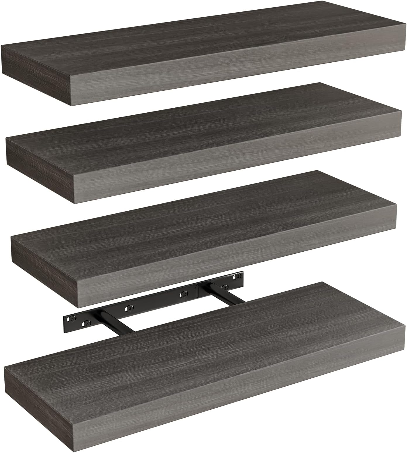 Homeforia Gray Floating Shelves for Wall, Premium Solid